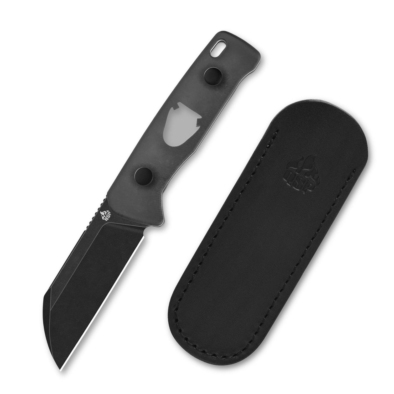 QSP Baby Penguin QS130BP-A2 14C28N Blade Acrylic Handle with Clip Slip sheath Fixed Blade Knife