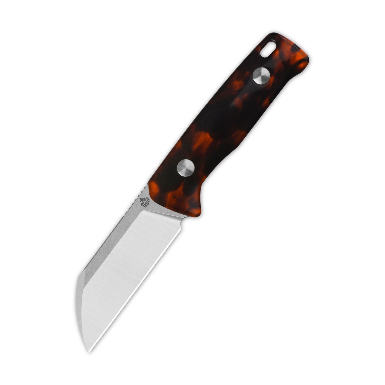 QSP Baby Penguin QS130BP-B1 14C28N Blade Tortoise Resin Handle with Clip Slip sheath Fixed Blade Knife