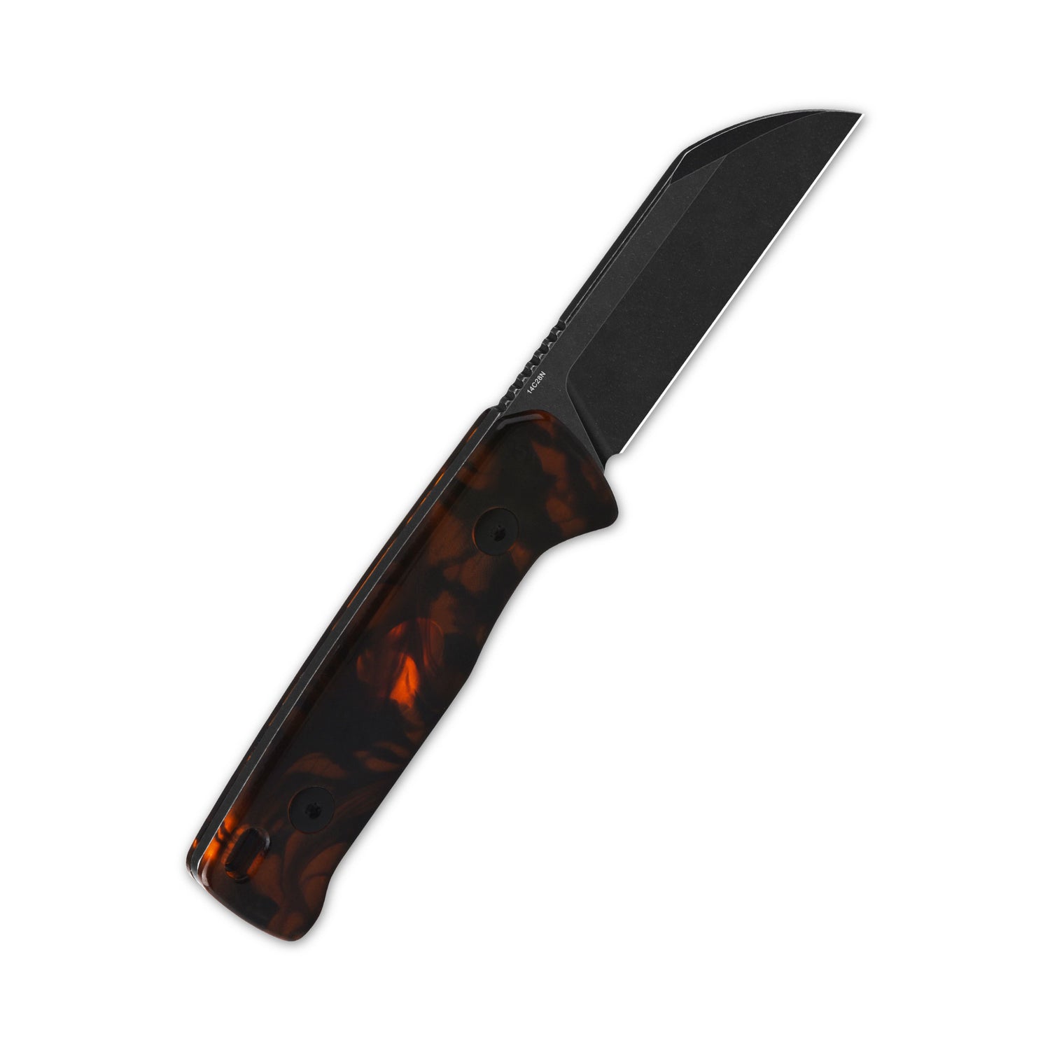 QSP Baby Penguin QS130BP-B2 14C28N Blade Tortoise Resin Handle with Clip Slip sheath Fixed Blade Knife