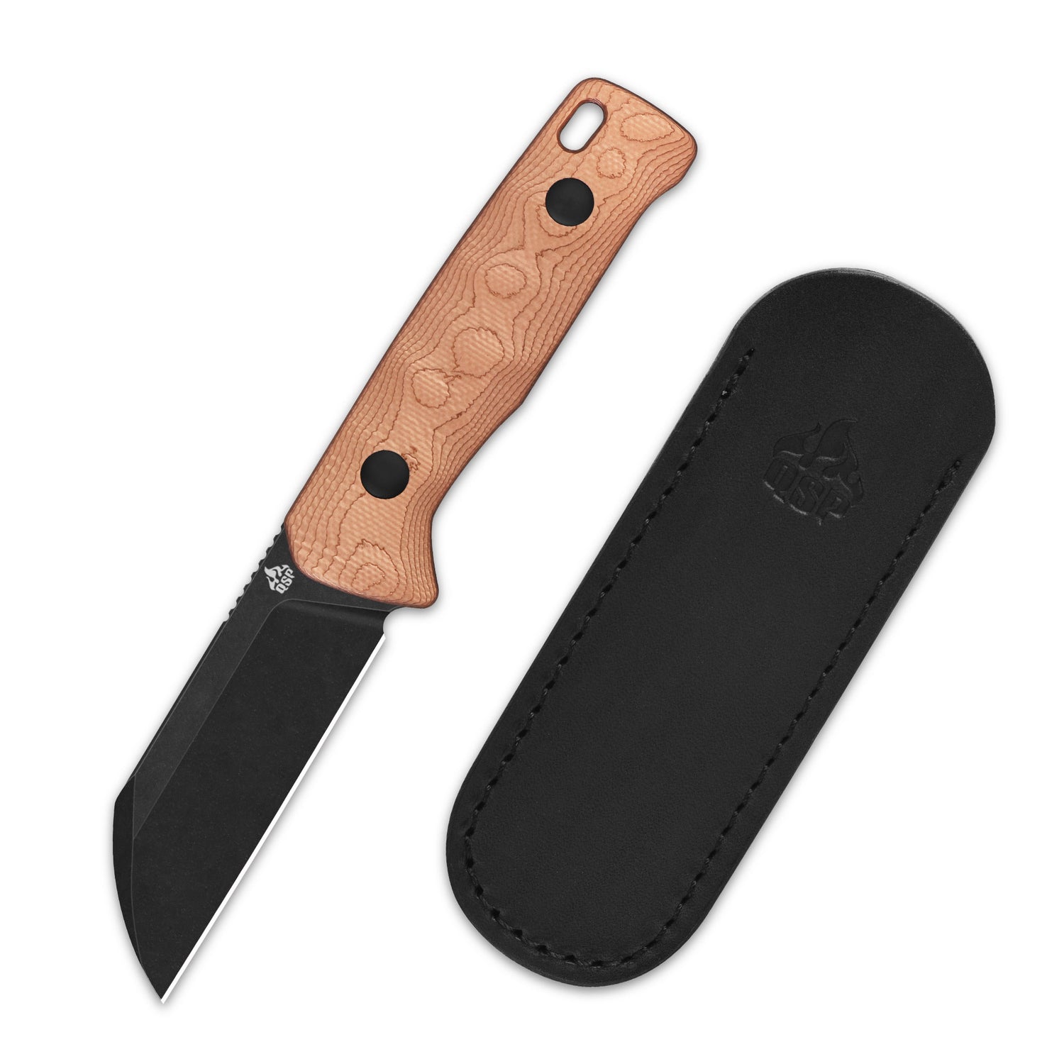 QSP Baby Penguin QS130BP-C2 14C28N Blade G10 with Copper Foil Handle with Clip Slip sheath Fixed Blade Knife