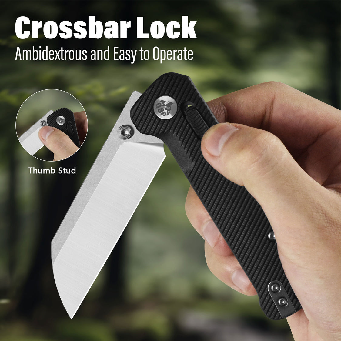 QSP Penguin QS130GL-A1 Glyde Lock Pocket Knife 14C28N Blade Black FRN Handle