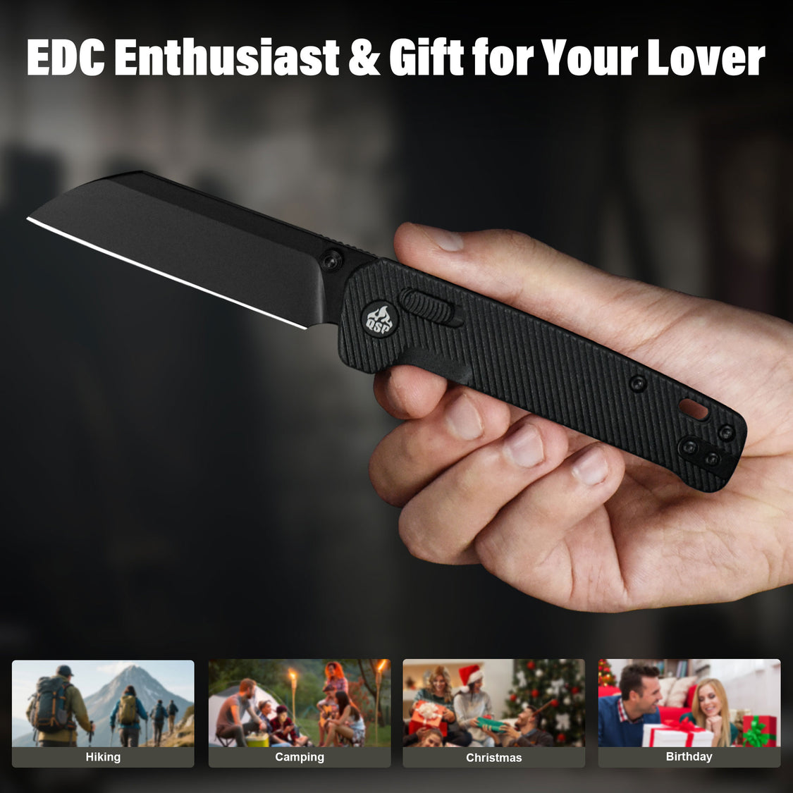 QSP Penguin QS130GL-AB Black 14C28N Blade Black FRN Handle Glyde Lock