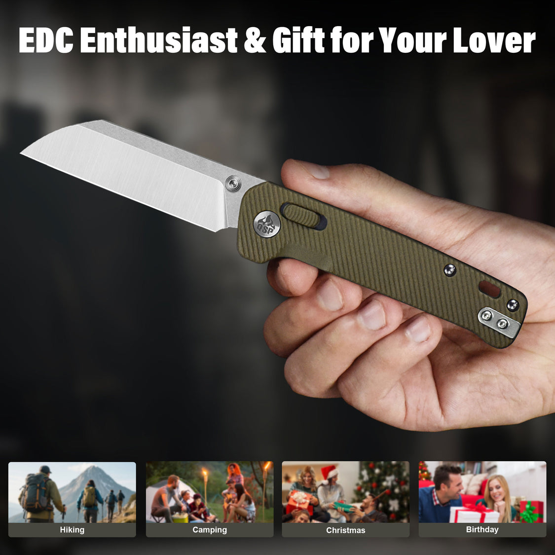 QSP Penguin QS130GL-C1 14C28N Blade Khaki FRN Handle Glyde Lock Pocket Knife