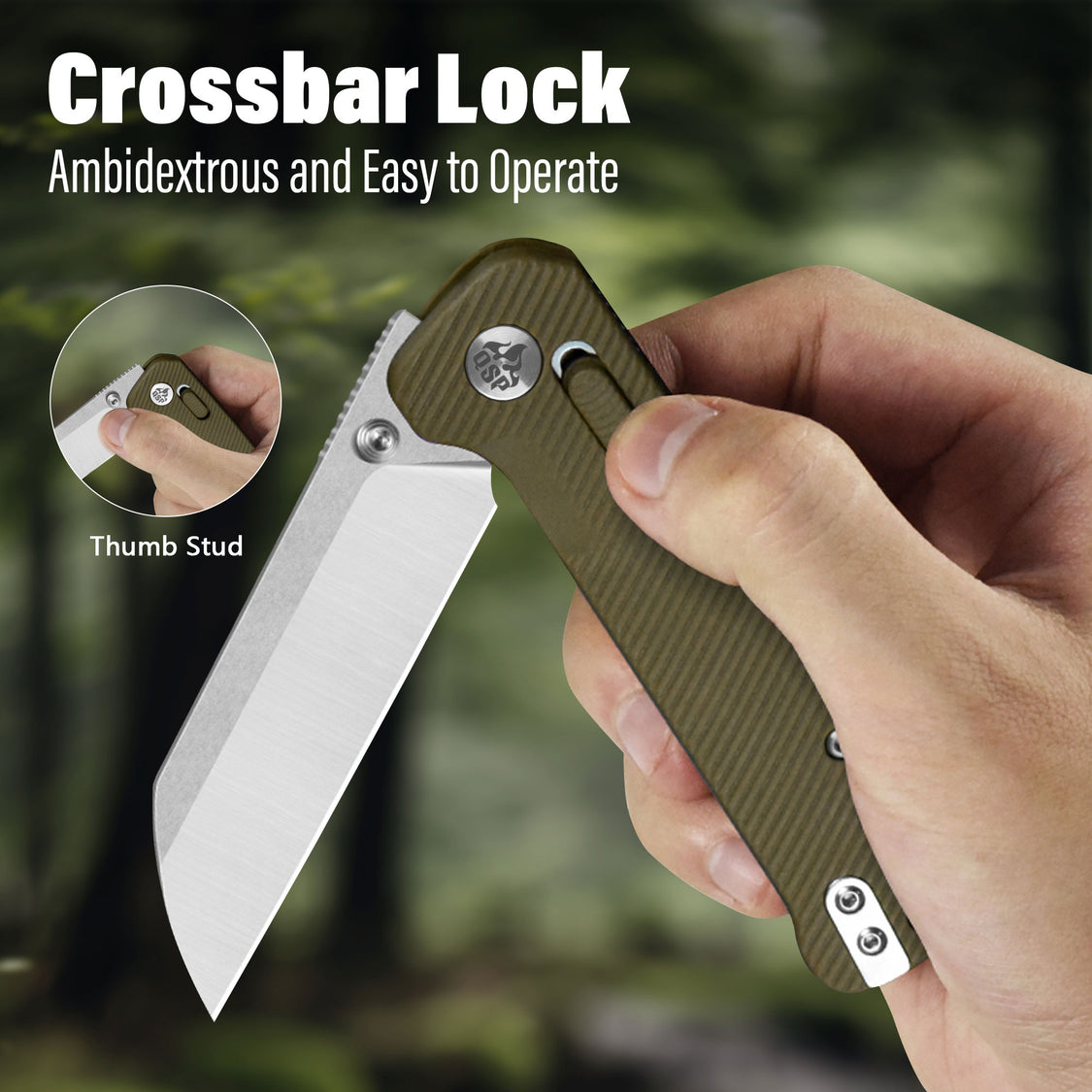 QSP Penguin QS130GL-C1 14C28N Blade Khaki FRN Handle Glyde Lock Pocket Knife