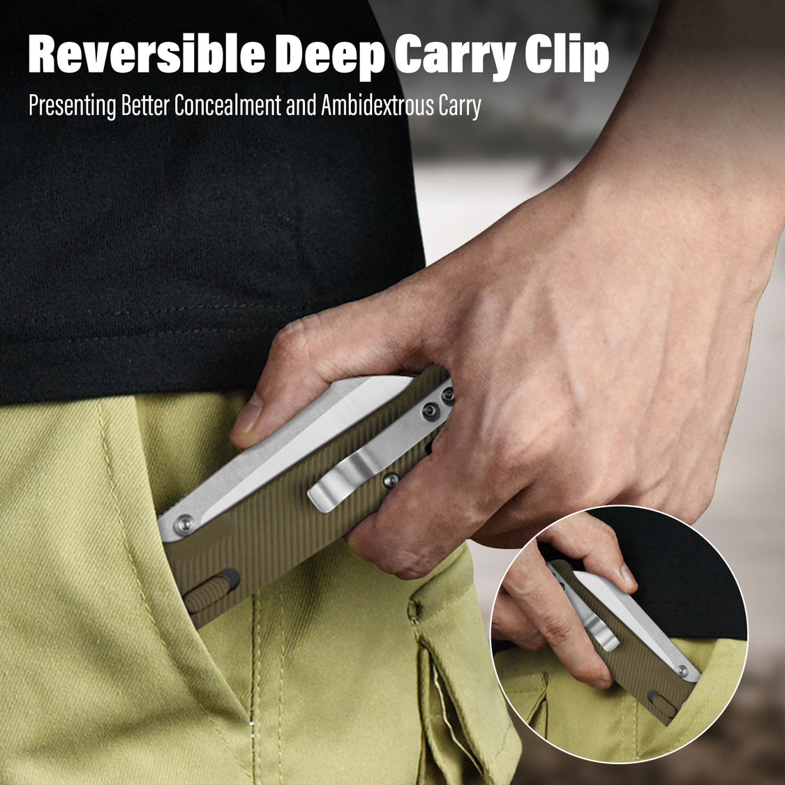 QSP Penguin QS130GL-C1 14C28N Blade Khaki FRN Handle Glyde Lock Pocket Knife