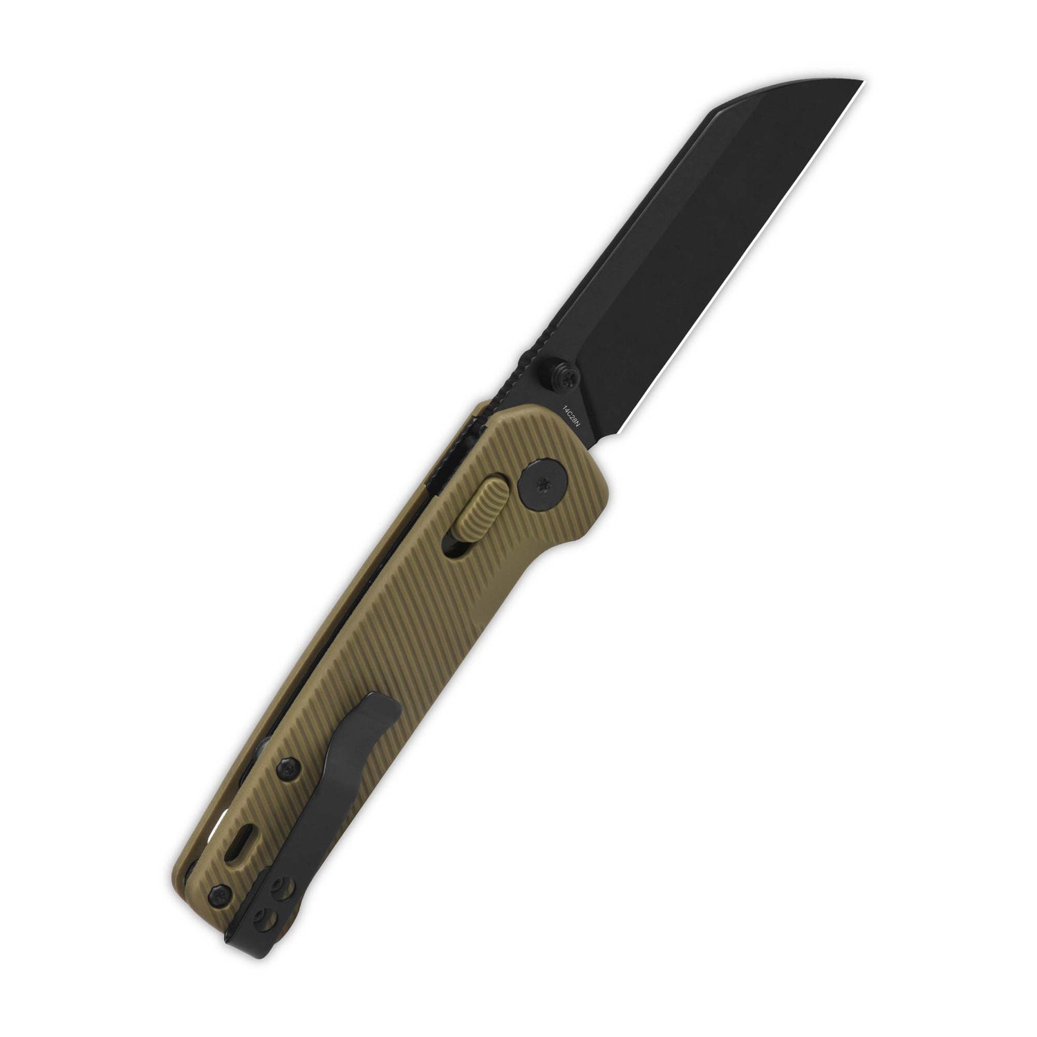 QSP Penguin QS130GL-C2 Black 14C28N Blade Khaki FRN Handle Glyde Lock Pocket Knife