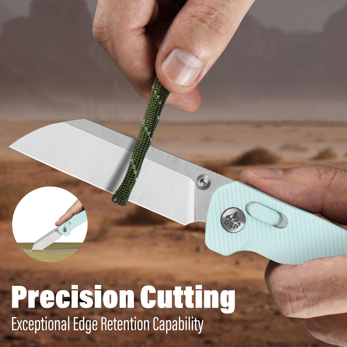 QSP Penguin QS130GL-D1 14C28N Blade Blue FRN Handle Glyde Lock Pocket Knife