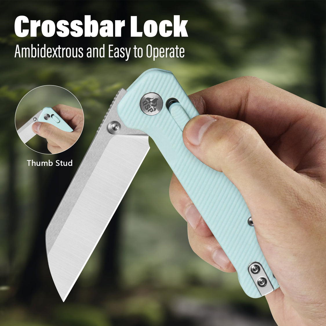 QSP Penguin QS130GL-D1 14C28N Blade Blue FRN Handle Glyde Lock Pocket Knife