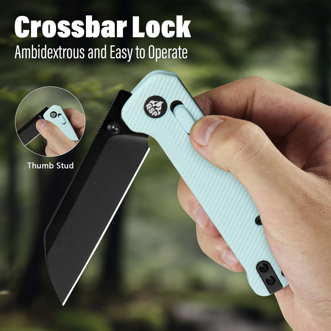 QSP Penguin QS130GL-D2 Black 14C28N Blade Blue FRN Handle Glyde Lock Pocket Knife