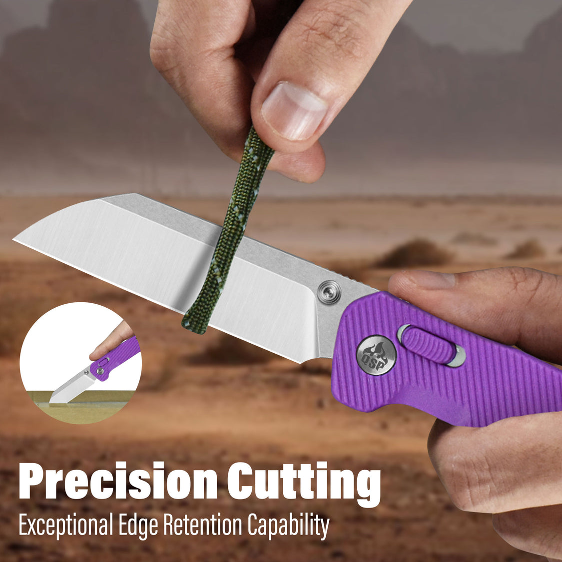 QSP Penguin QS130GL-E1 14C28N Blade Purple FRN Handle Glyde Lock Pocket Knife