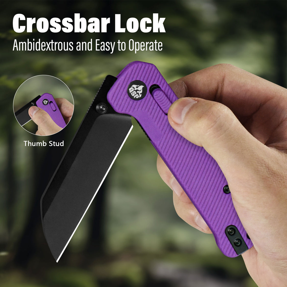 QSP Penguin QS130GL-E2 14C28N Blade Purple FRN Handle Glyde Lock Pocket Knife