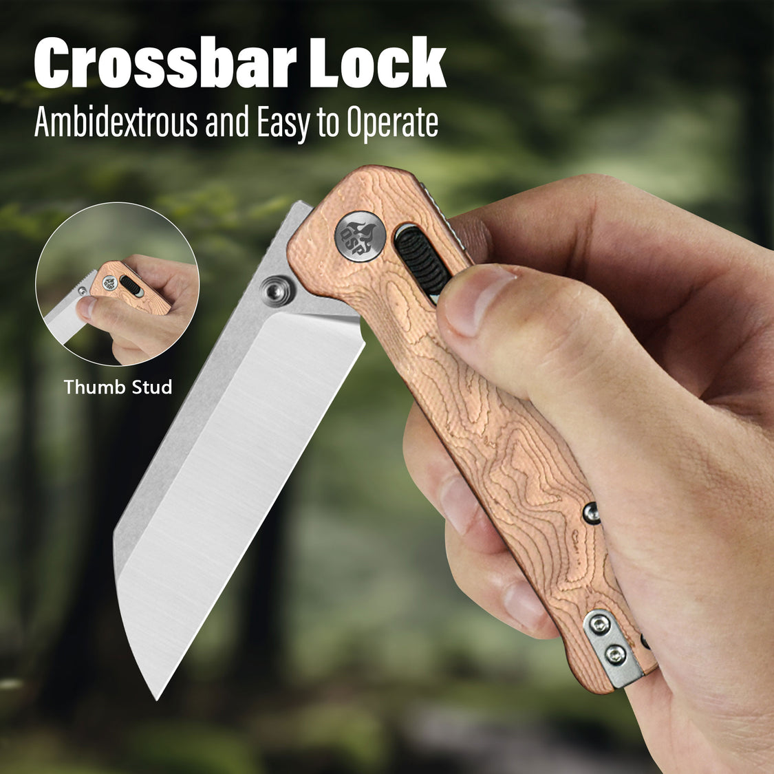 QSP Penguin QS130GL-F1 14C28N Blade G10 with Copper Foil Handle Glyde Lock Pocket Knife