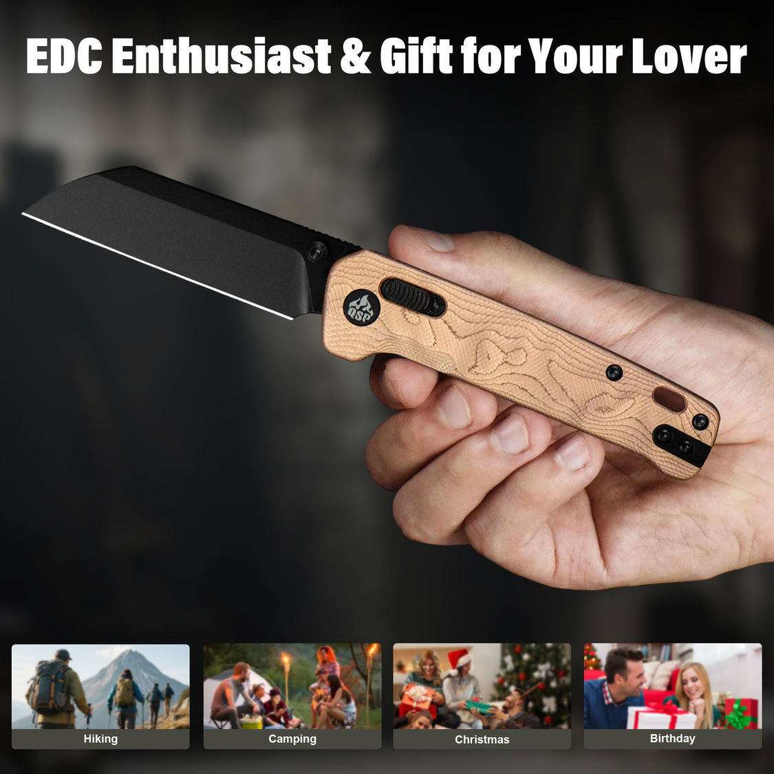 QSP Penguin QS130GL-F2 14C28N Blade G10 with Copper Foil Handle Glyde Lock Pocket Knife