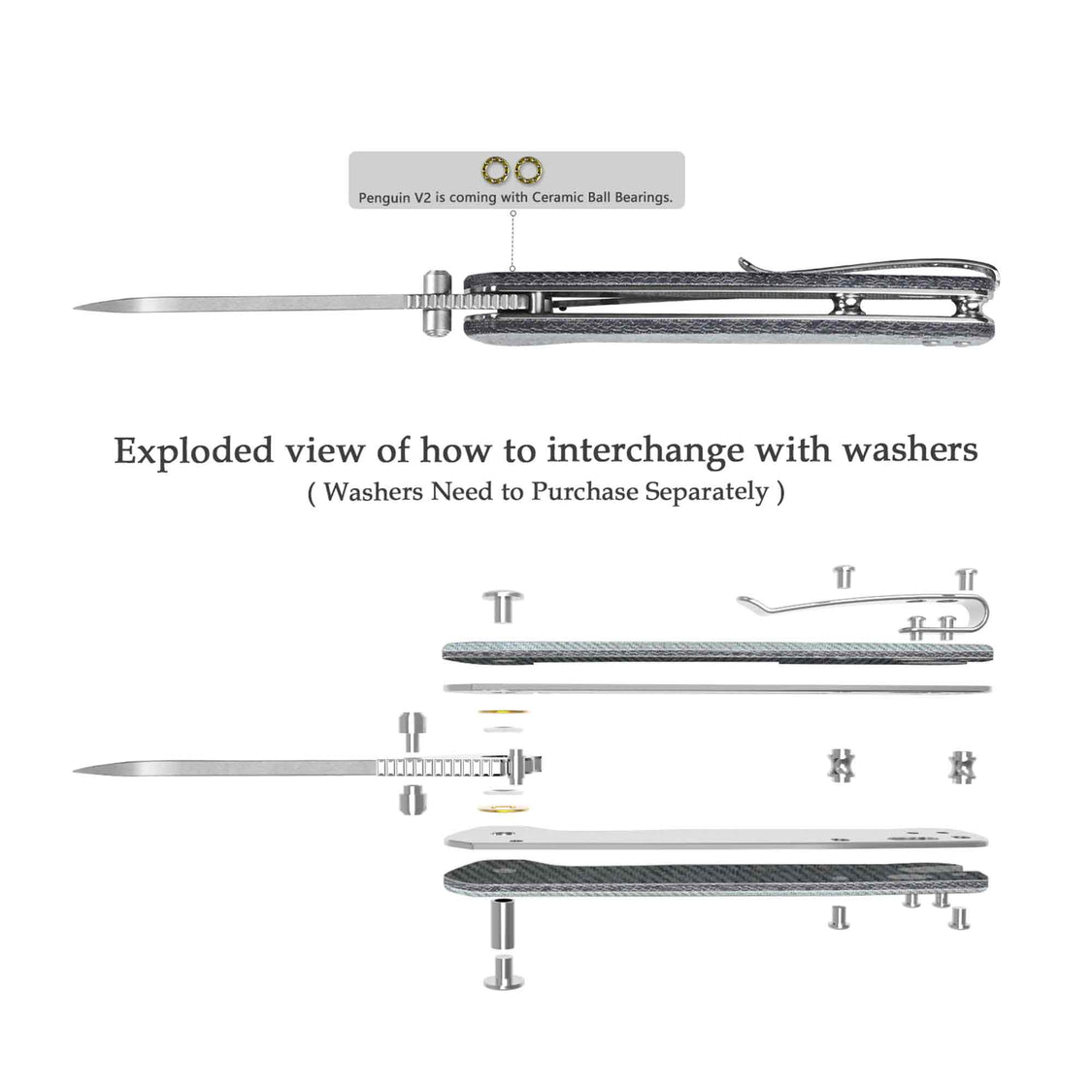 QSP Penguin V2 QS130V2-B1 D2 blade Denim Micarta handle Pocket Knife Liner Lock