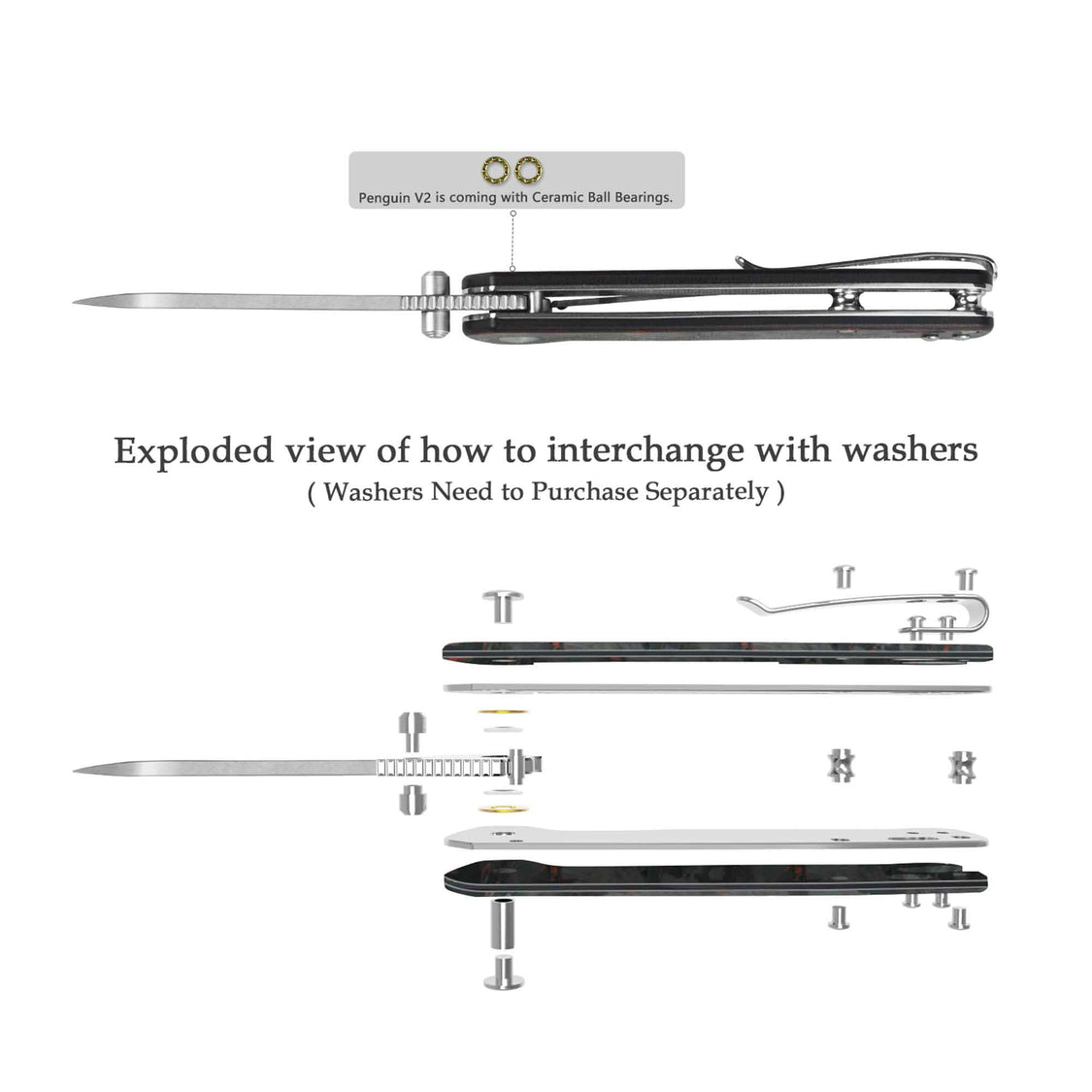 QSP Penguin V2 QS130V2-F1 D2 blade Red Shredded CF overlay G10 handle Liner Lock Pocket Knife