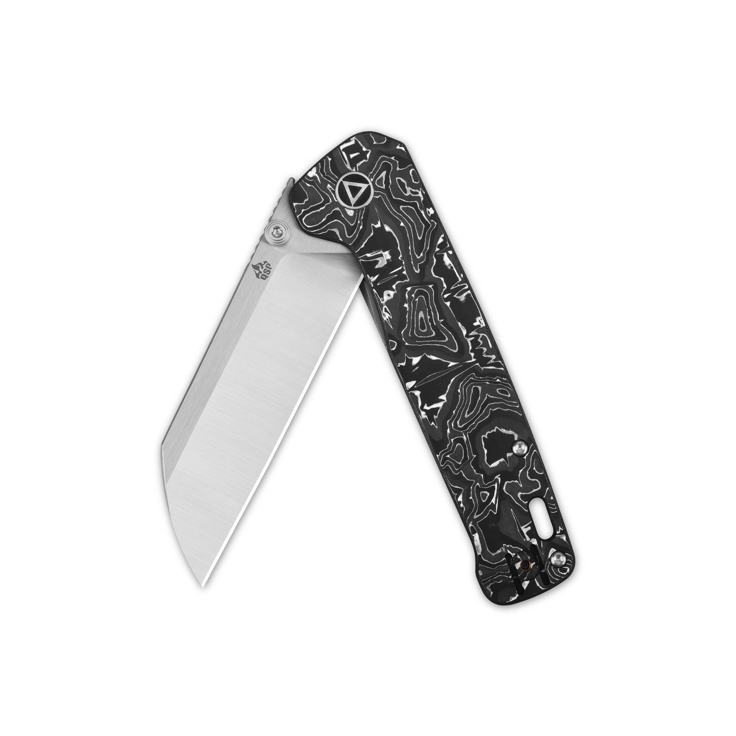 QSP Penguin Plus QS130XL-D1 CPM-20CV Blade Aluminium Foil Carbon Fiber and Titanium Handle Frame Lock Folding Knife