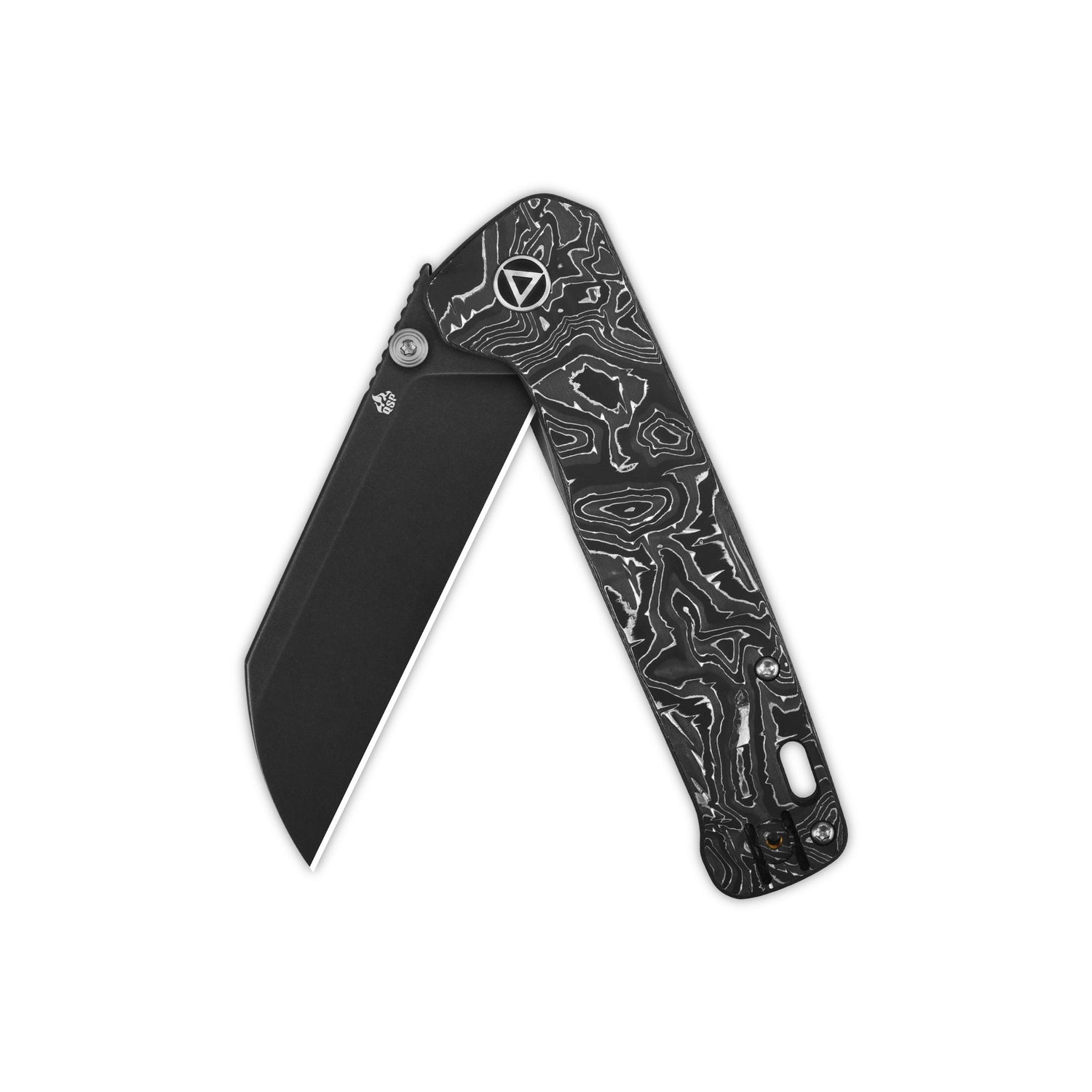 QSP Penguin Plus QS130XL-D2 CPM-20CV Blade Aluminium Foil Carbon Fiber and Titanium Handle Frame Lock Folding Knife