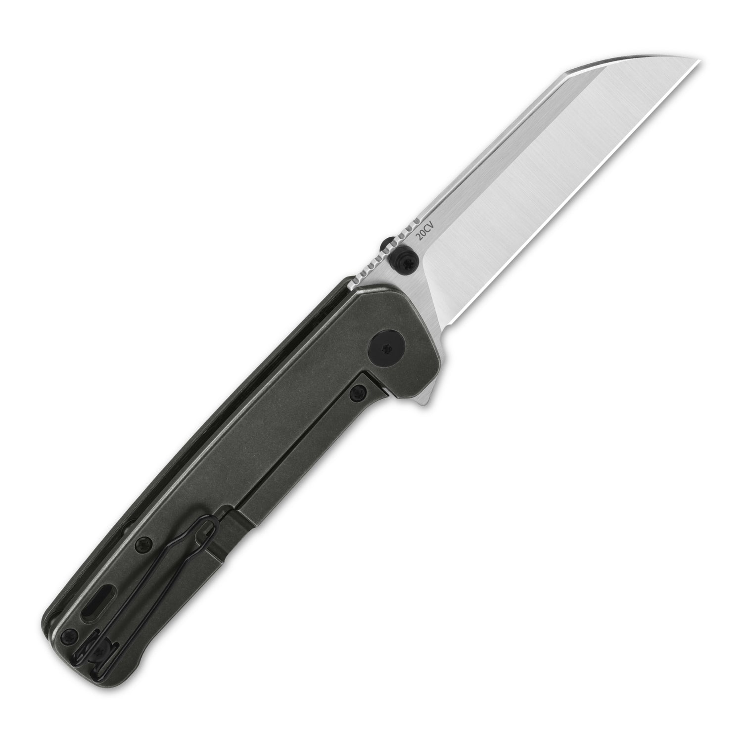 QSP Penguin Plus QS130XL-E1 CPM-20CV Blade Copper Carbon Fiber and Titanium Handle Frame Lock Folding Knife