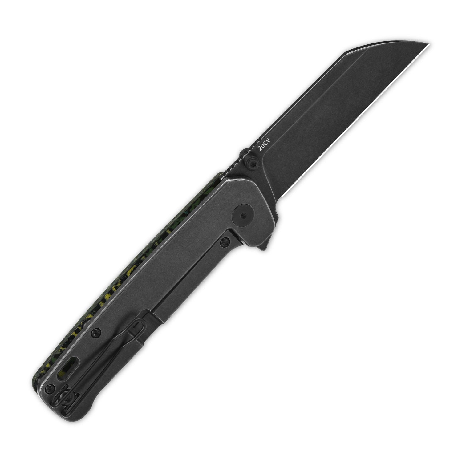 QSP Penguin Plus QS130XL-F2 CPM-20CV Blade Carbon Fiber and Titanium Handle Frame Lock Folding Knife