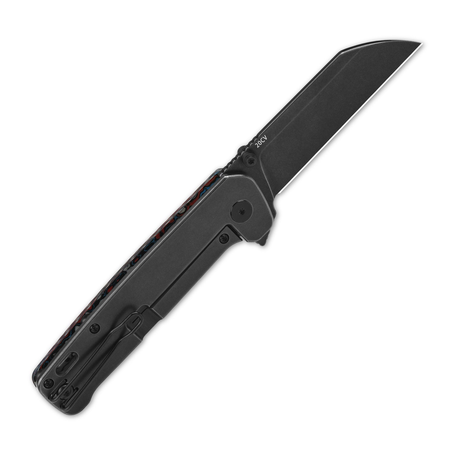 QSP Penguin Plus QS130XL-G2 CPM-20CV Blade Carbon Fiber and Titanium Handle Frame Lock Folding Knife