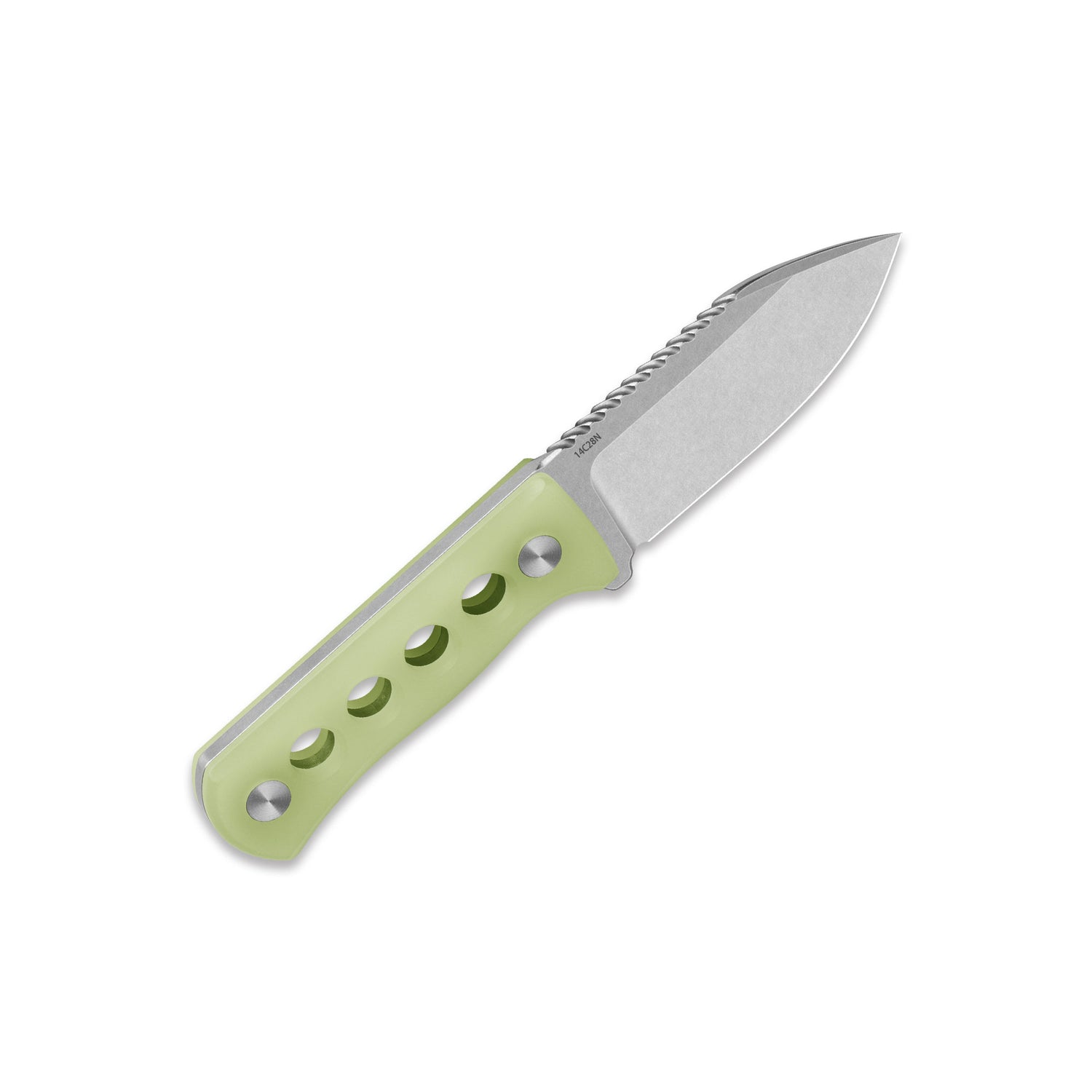 QSP Canary QS141-K1 14C28N Blade Glow-in-the-Dark Resin Handle with Kydex sheath Neck Knife