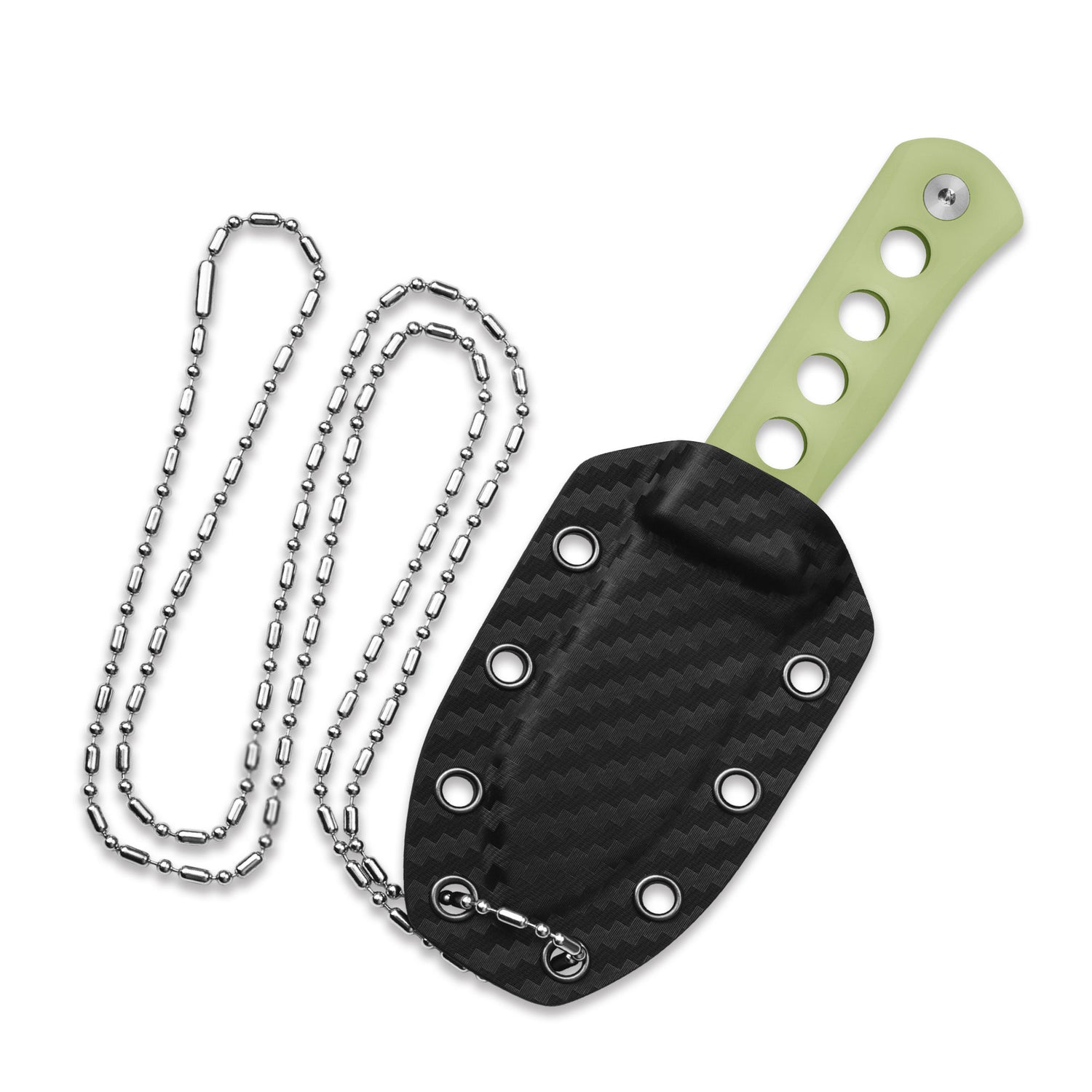 QSP Canary QS141-K1 14C28N Blade Glow-in-the-Dark Resin Handle with Kydex sheath Neck Knife