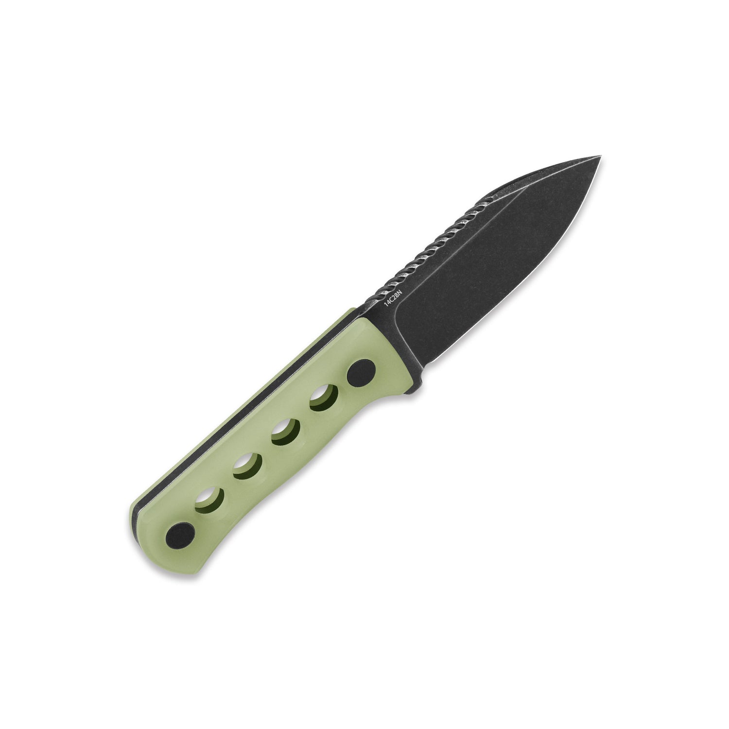 QSP Canary QS141-K2 14C28N Blade Glow-in-the-Dark Resin Handle with Kydex sheath Neck Knife