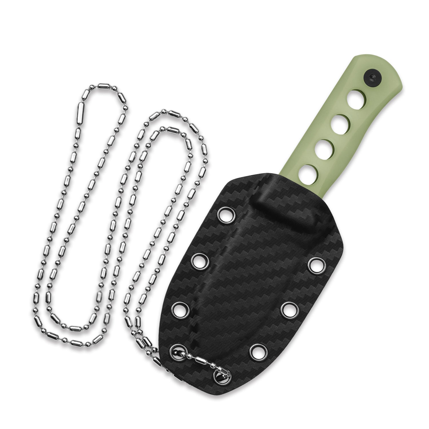 QSP Canary QS141-K2 14C28N Blade Glow-in-the-Dark Resin Handle with Kydex sheath Neck Knife