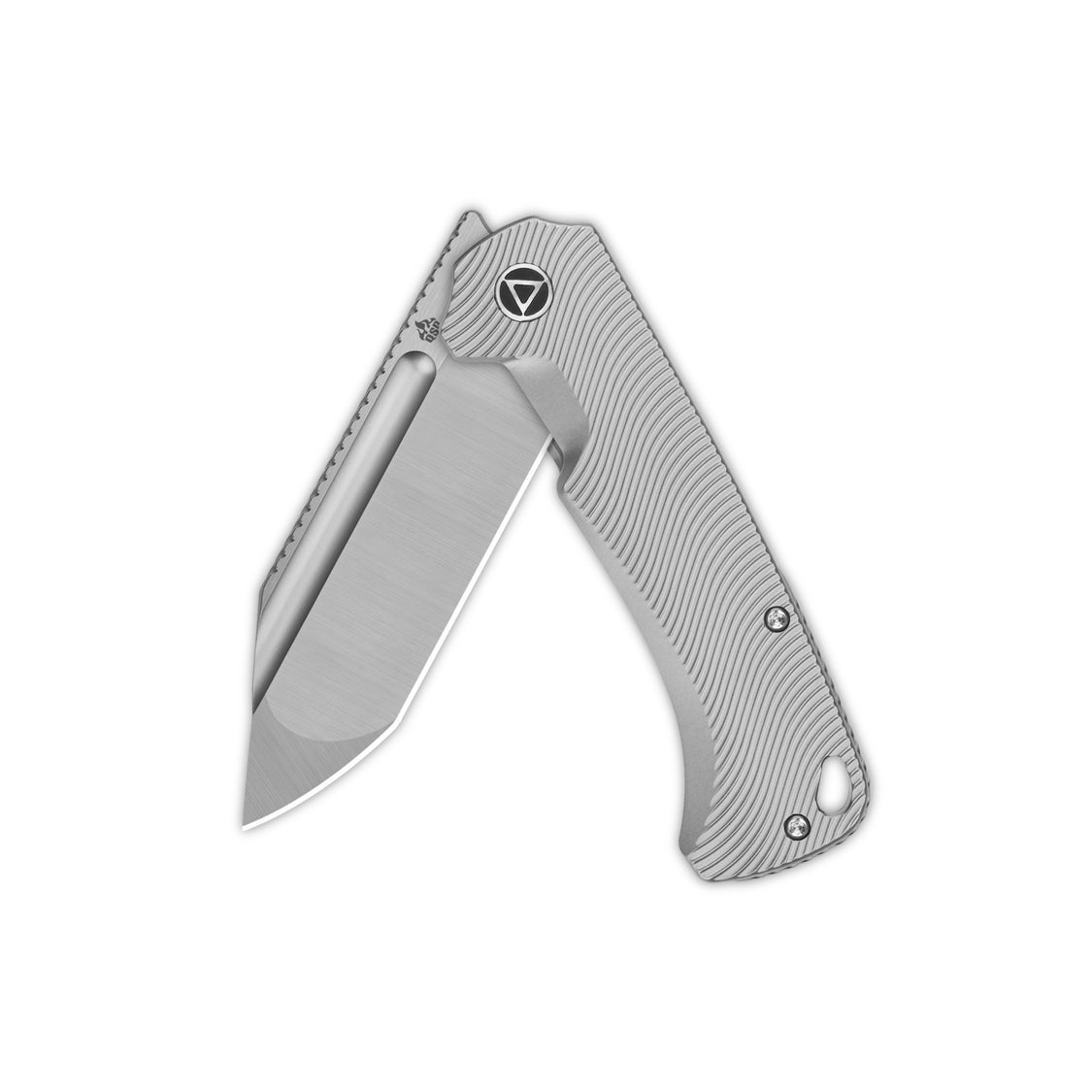 QSP Rhino QS143-G Böhler M390 Compound blade Texture Titanium handle Frame lock Pocket knife