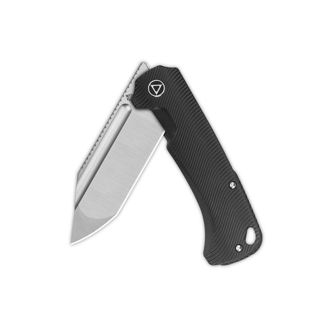 QSP Rhino QS143-H  Böhler M390 Compound blade Texture Titanium handle Frame lock Pocket knife