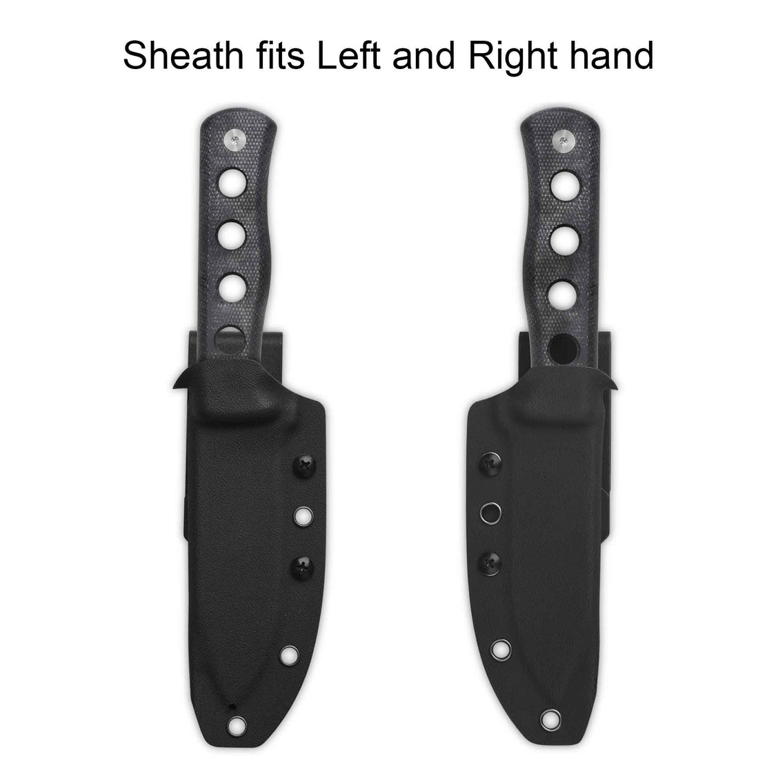 QSP QS155-B1 Canary Fixed Blade Knife Cr8Mo2VSi(DC53) Blade Black Micarta Handle