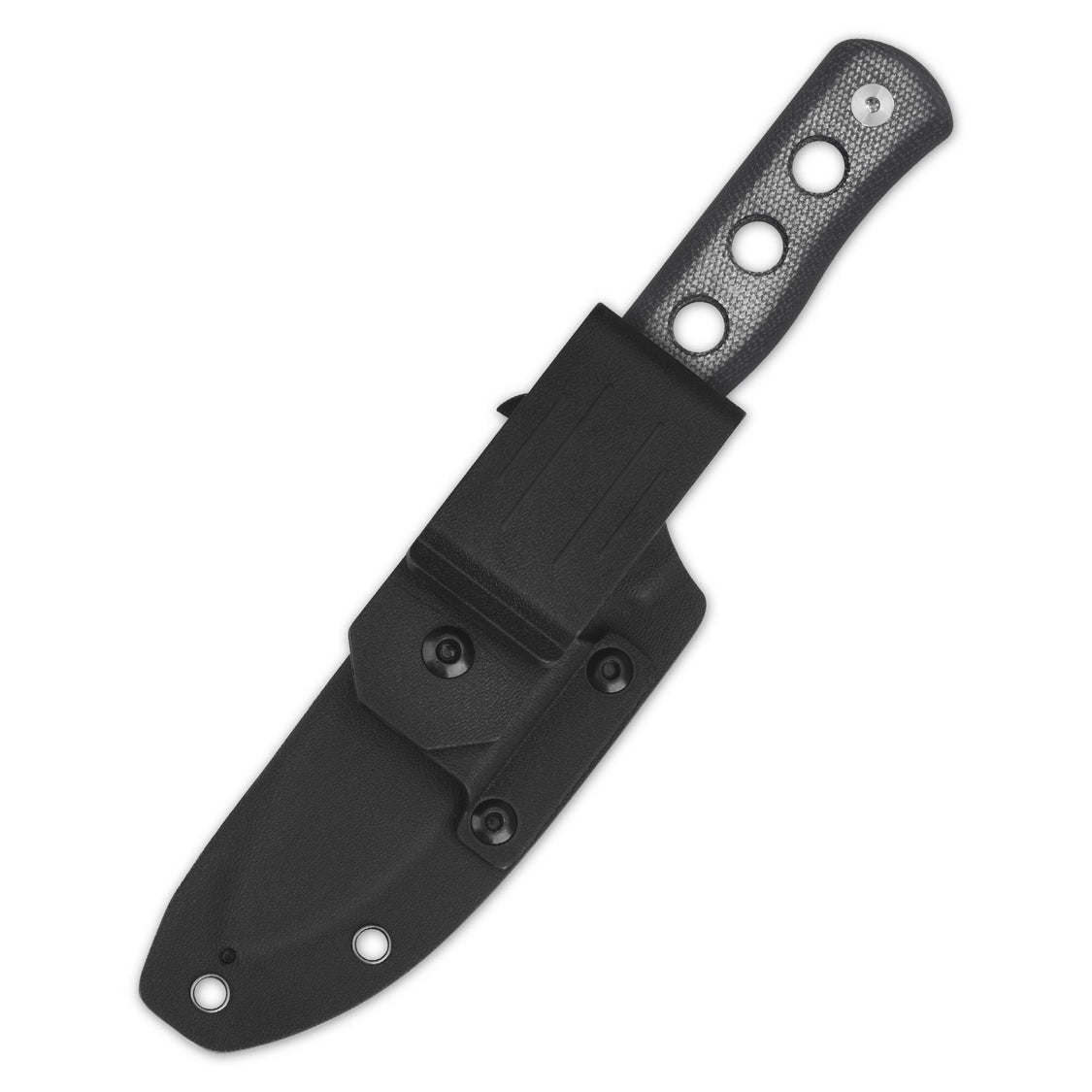 QSP QS155-B1 Canary Fixed Blade Knife Cr8Mo2VSi(DC53) Blade Black Micarta Handle