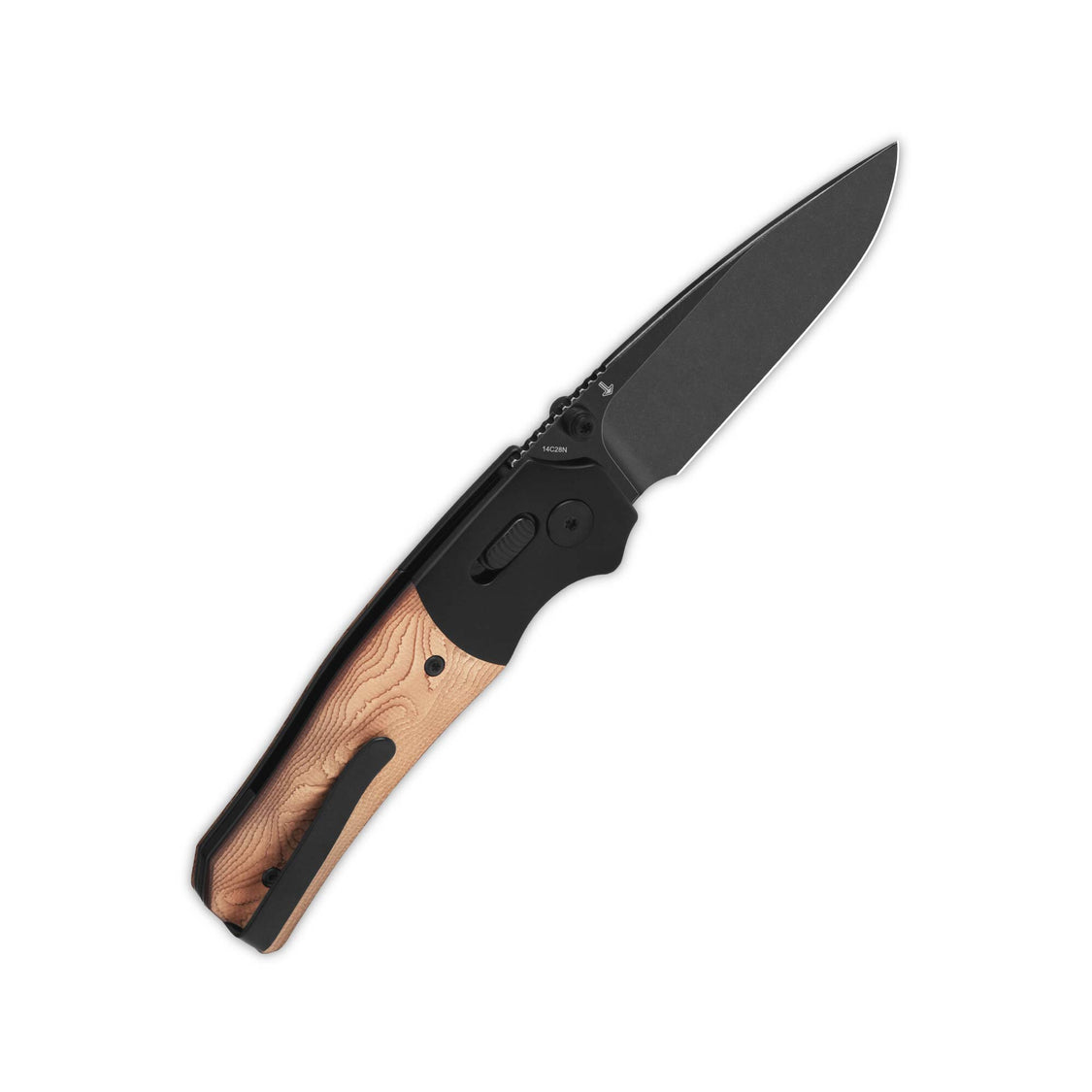 QSP Vault QS157-D2 Black 14C28N Blade G10 with Copper Foil Handle Glyde Lock Pocket Knife