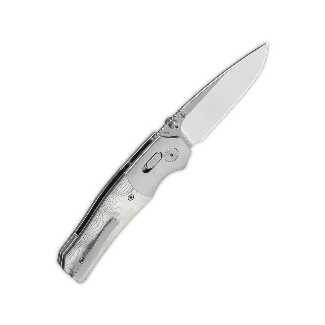 QSP Vault QS157-E1 14C28N Blade G10 with Aluminum Foil Handle Glyde Lock Pocket Knife