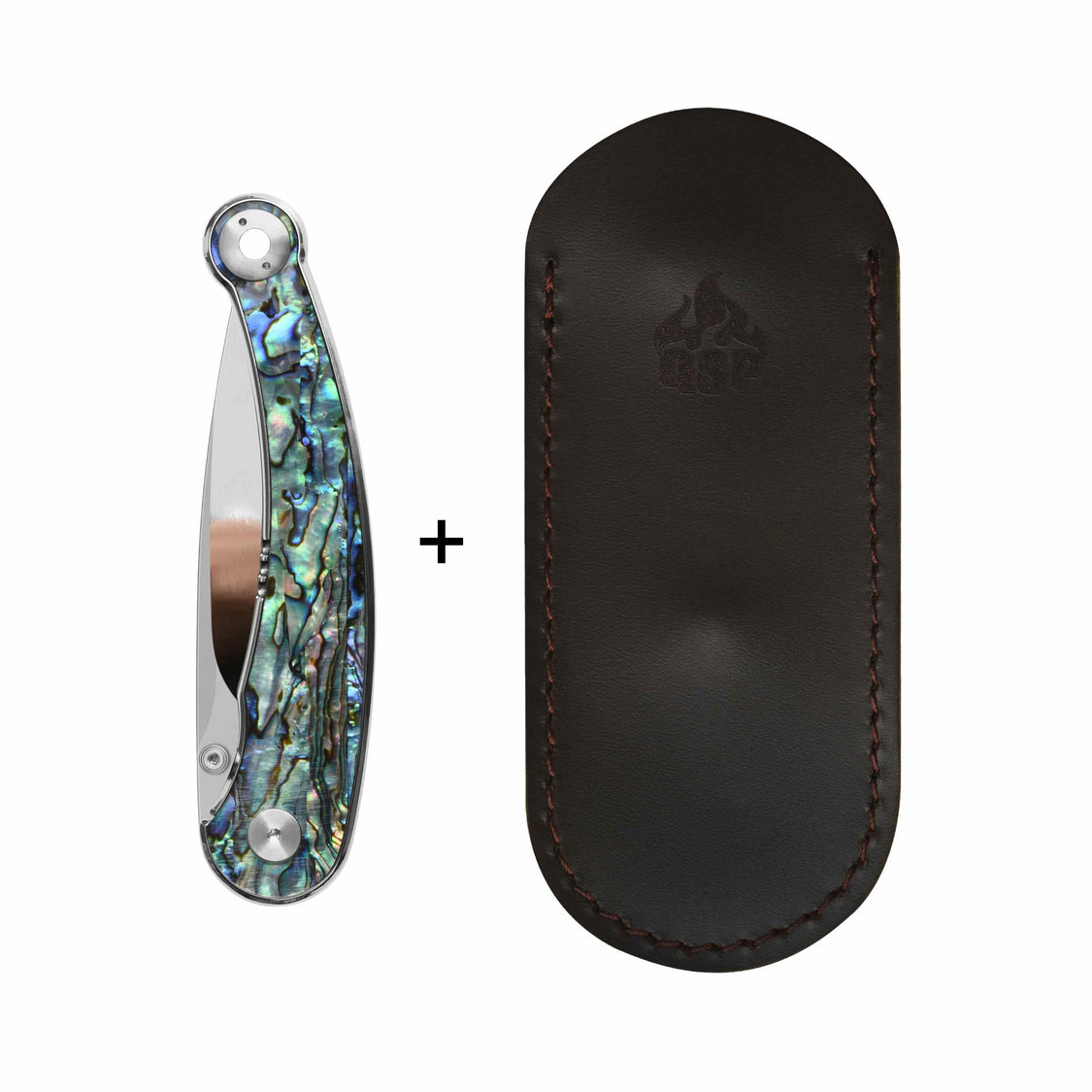 QSP Dolphin QS161-D 14C28N Blade Abalone Handle Liner Lock Pocket Knife