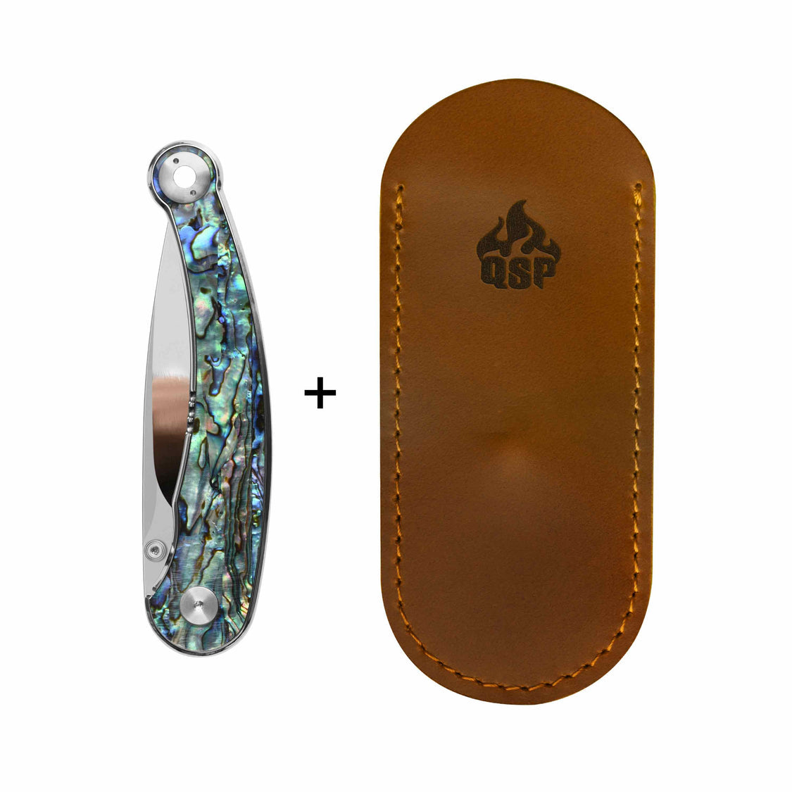 QSP Dolphin QS161-D 14C28N Blade Abalone Handle Liner Lock Pocket Knife