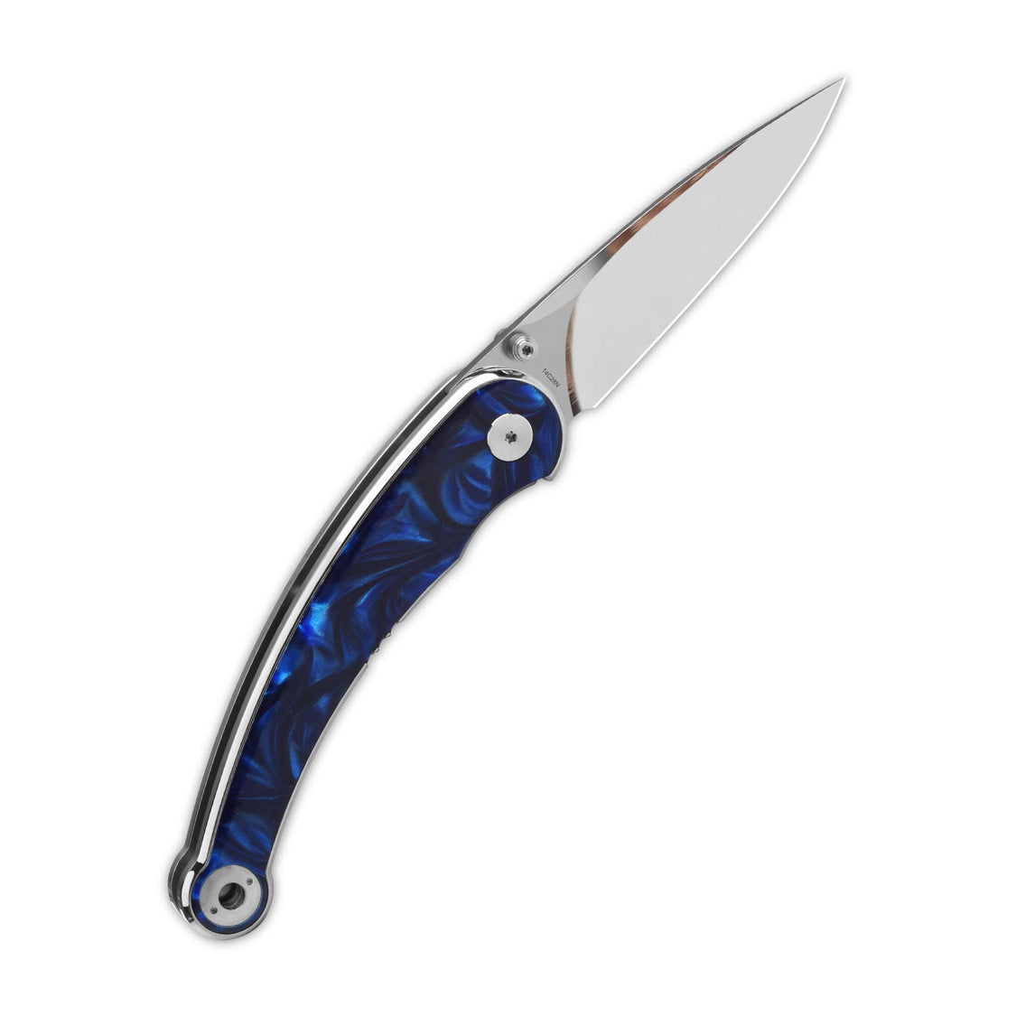 QSP Dolphin QS161-E 14C28N Blade Blue Resin Handle Liner Lock Pocket Knife