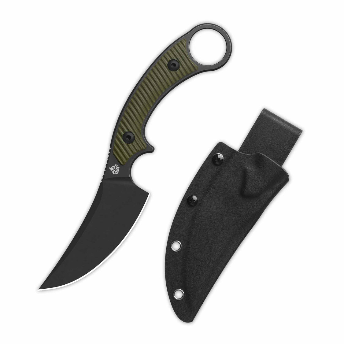 QSP Viper QS166-B2 10Cr15MoV Blade OD Green G10 Handle Fixed Blade Knife