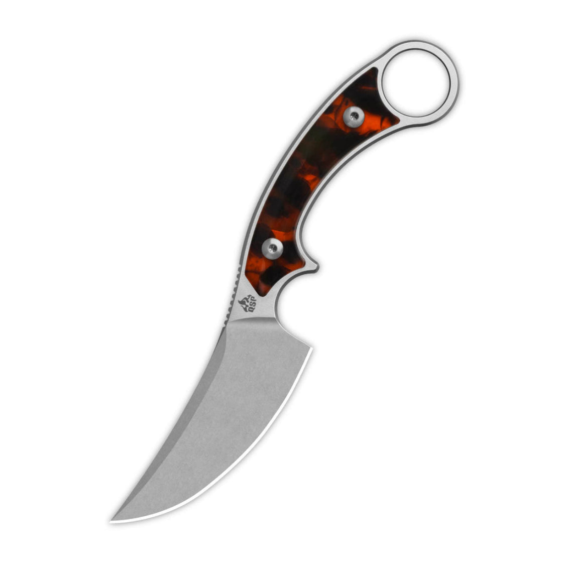 QSP Viper QS166-C1 10Cr15MoV Blade Tortoise Resin Handle Fixed Blade Knife