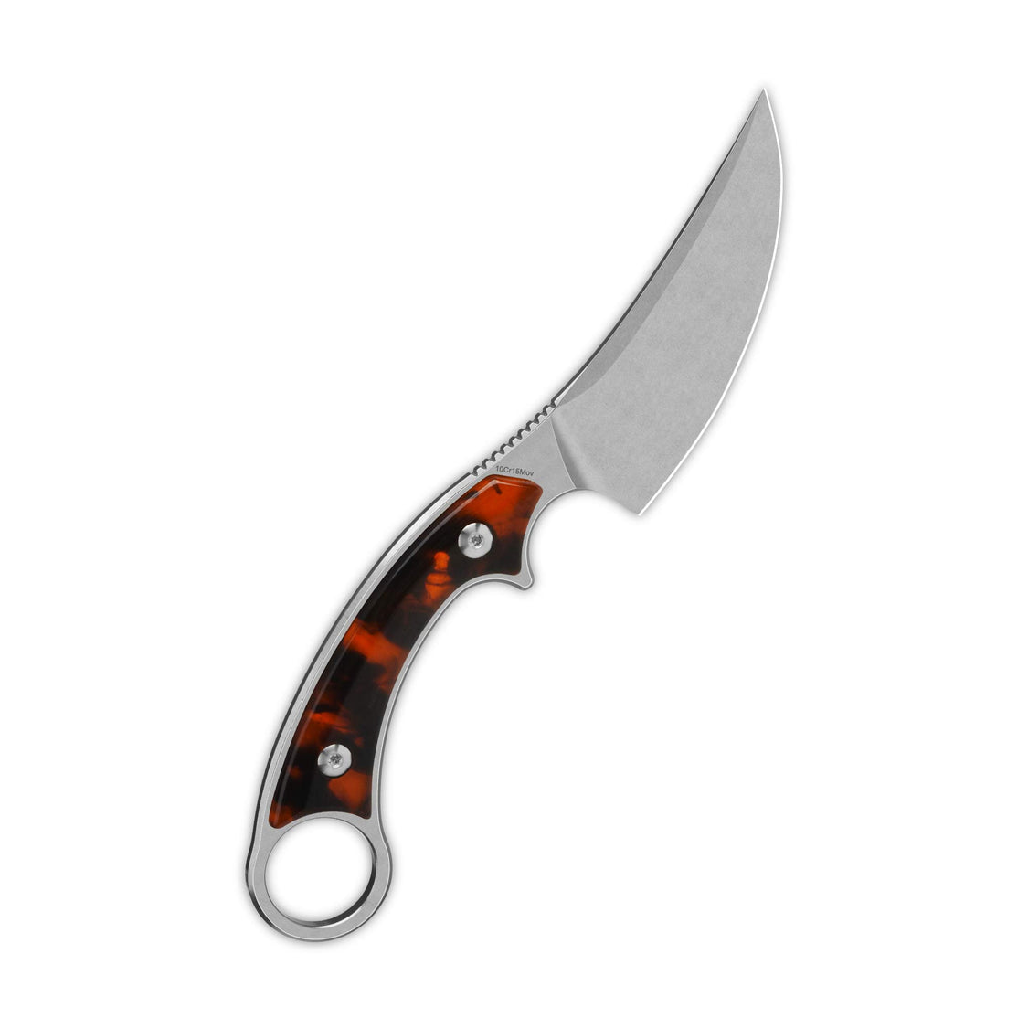 QSP Viper QS166-C1 10Cr15MoV Blade Tortoise Resin Handle Fixed Blade Knife