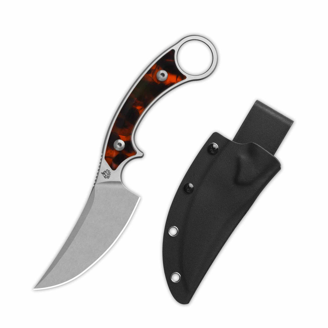 QSP Viper QS166-C1 10Cr15MoV Blade Tortoise Resin Handle Fixed Blade Knife