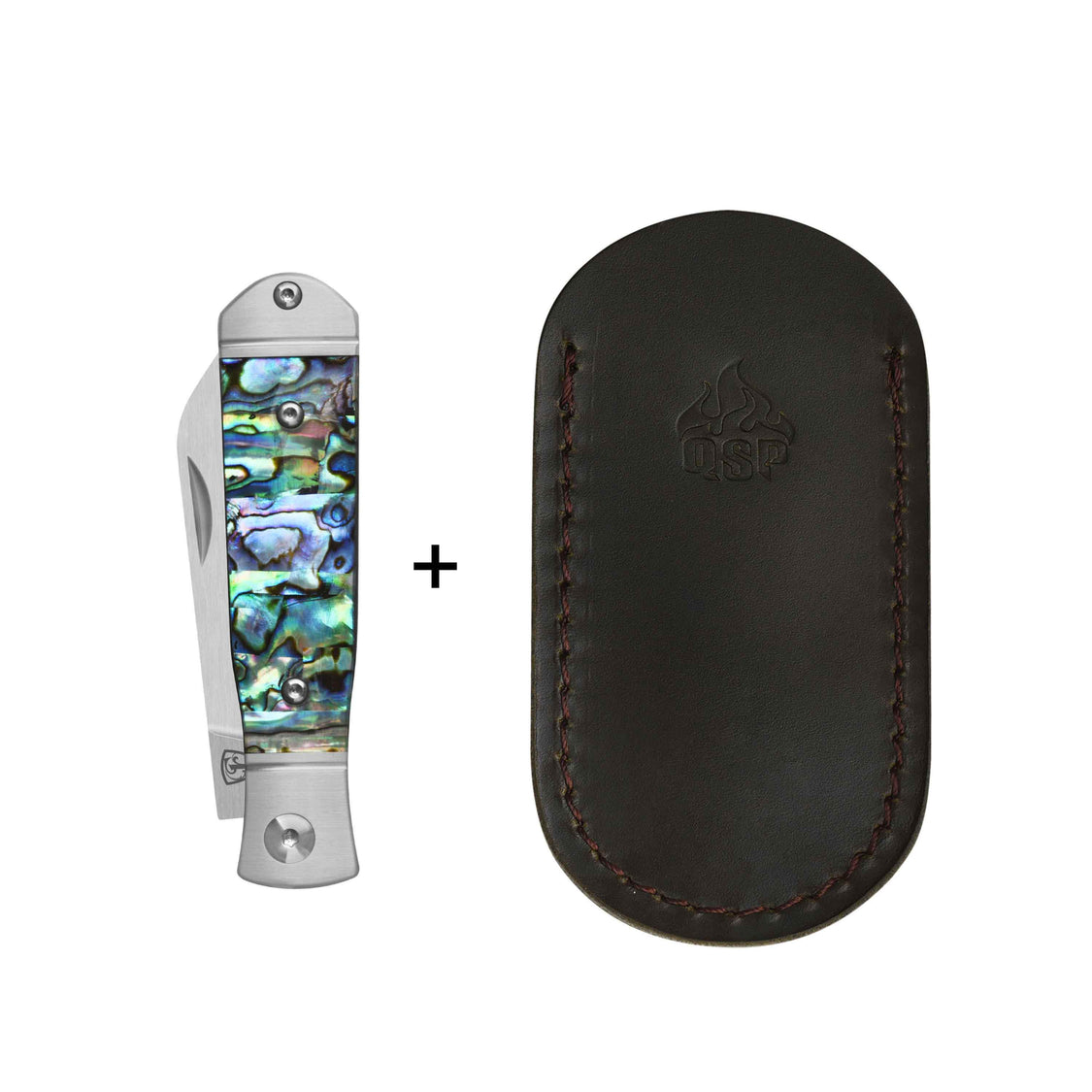 QSP Jumping QS167-A 14C28N blade Abalone Handle Jack Slip Joint Pocket Knife