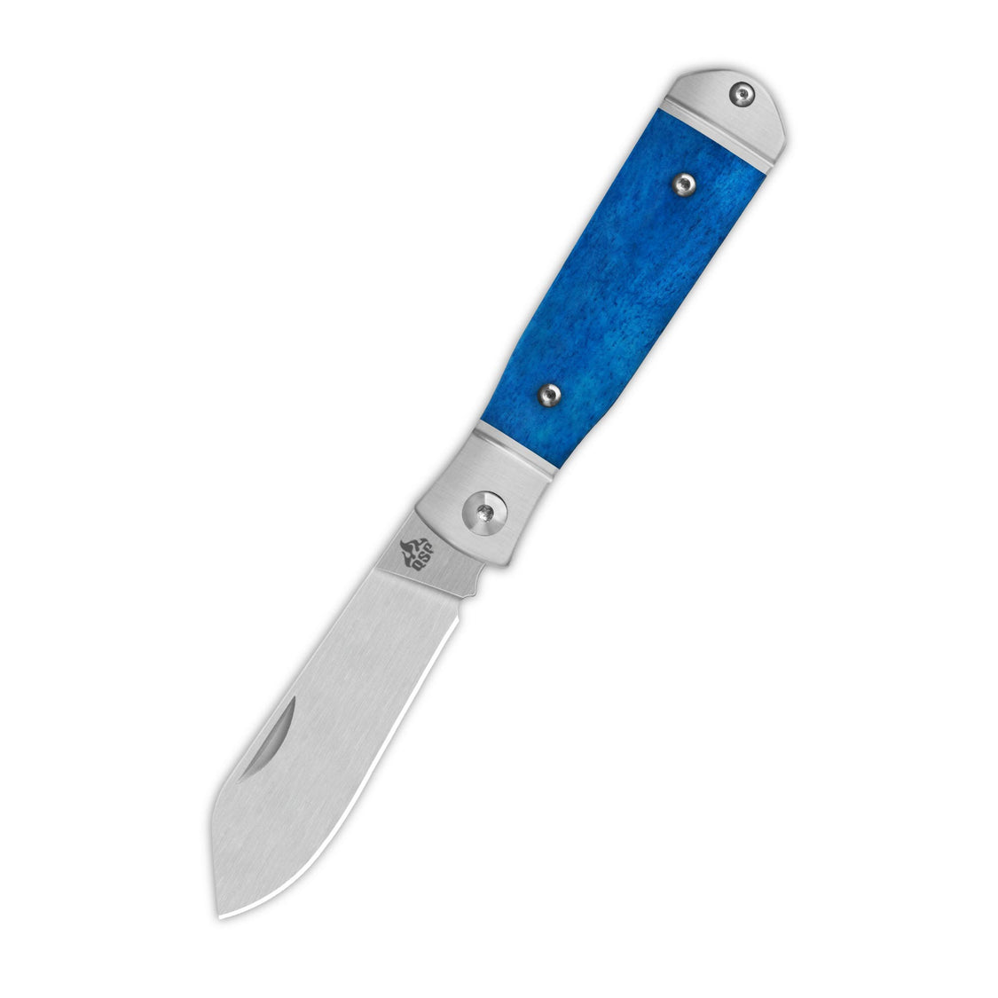 QSP Jumping QS167-B 14C28N blade Blue Bone Handle Jack Slip Joint Pocket Knife