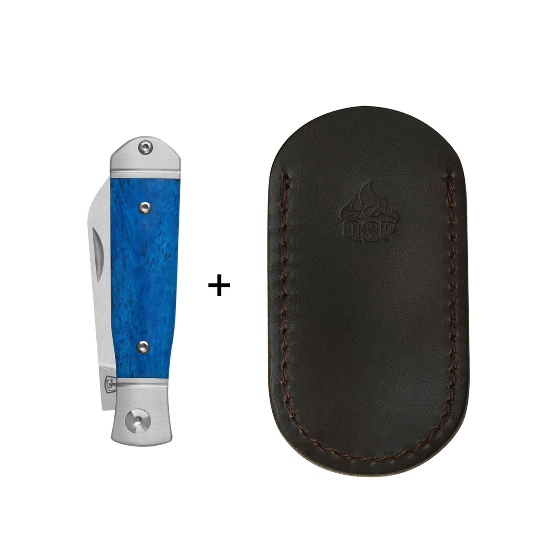 QSP Jumping QS167-B 14C28N blade Blue Bone Handle Jack Slip Joint Pocket Knife