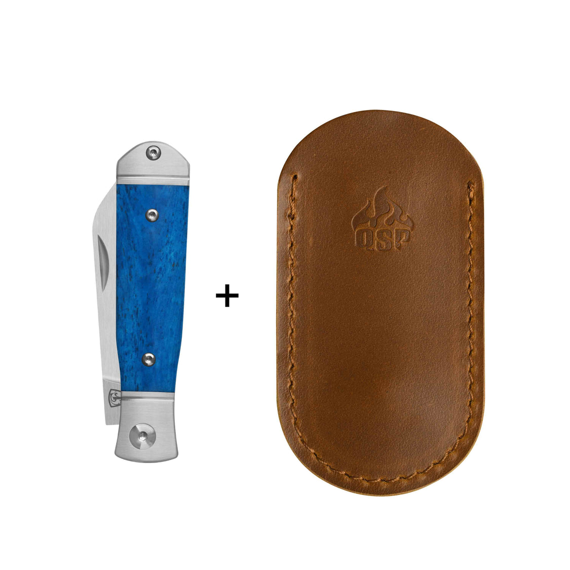 QSP Jumping QS167-B 14C28N blade Blue Bone Handle Jack Slip Joint Pocket Knife