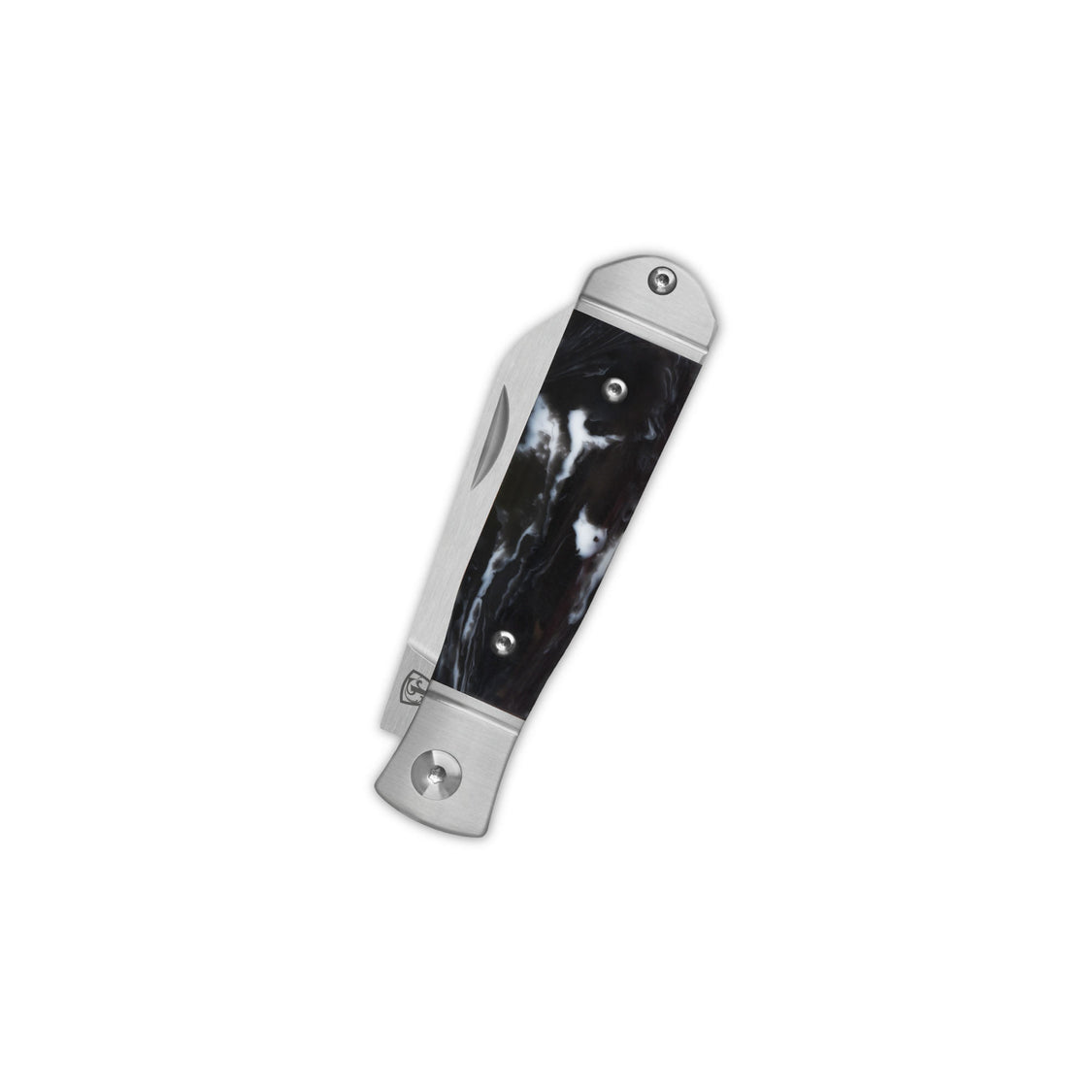 QSP Jumping QS167-C 14C28N blade Black-White Resin Handle Jack Slip Joint Pocket Knife