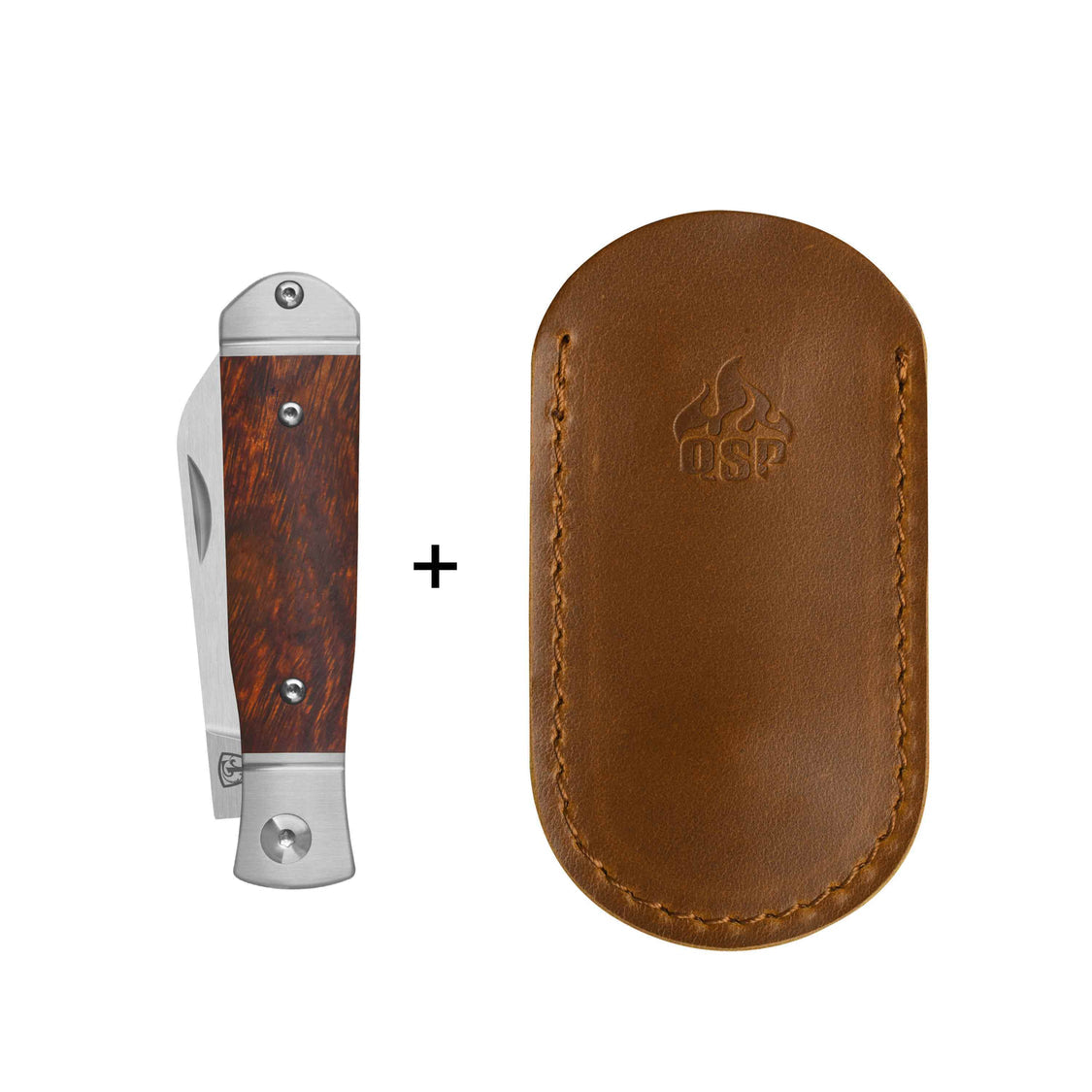 QSP Jumping QS167-D 14C28N blade Desert Ironwood Handle Jack Slip Joint Pocket Knife