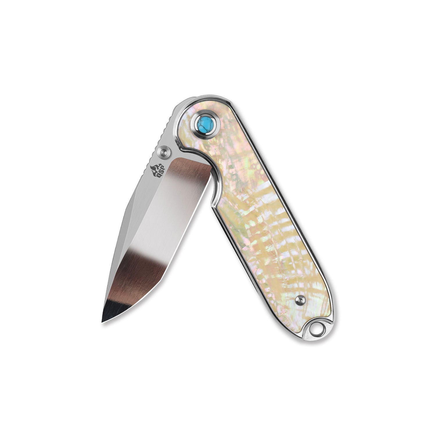 QSP Nebula QS168-A 14C28N Blade Mother of Pearl Handle Liner Lock Pocket Knife