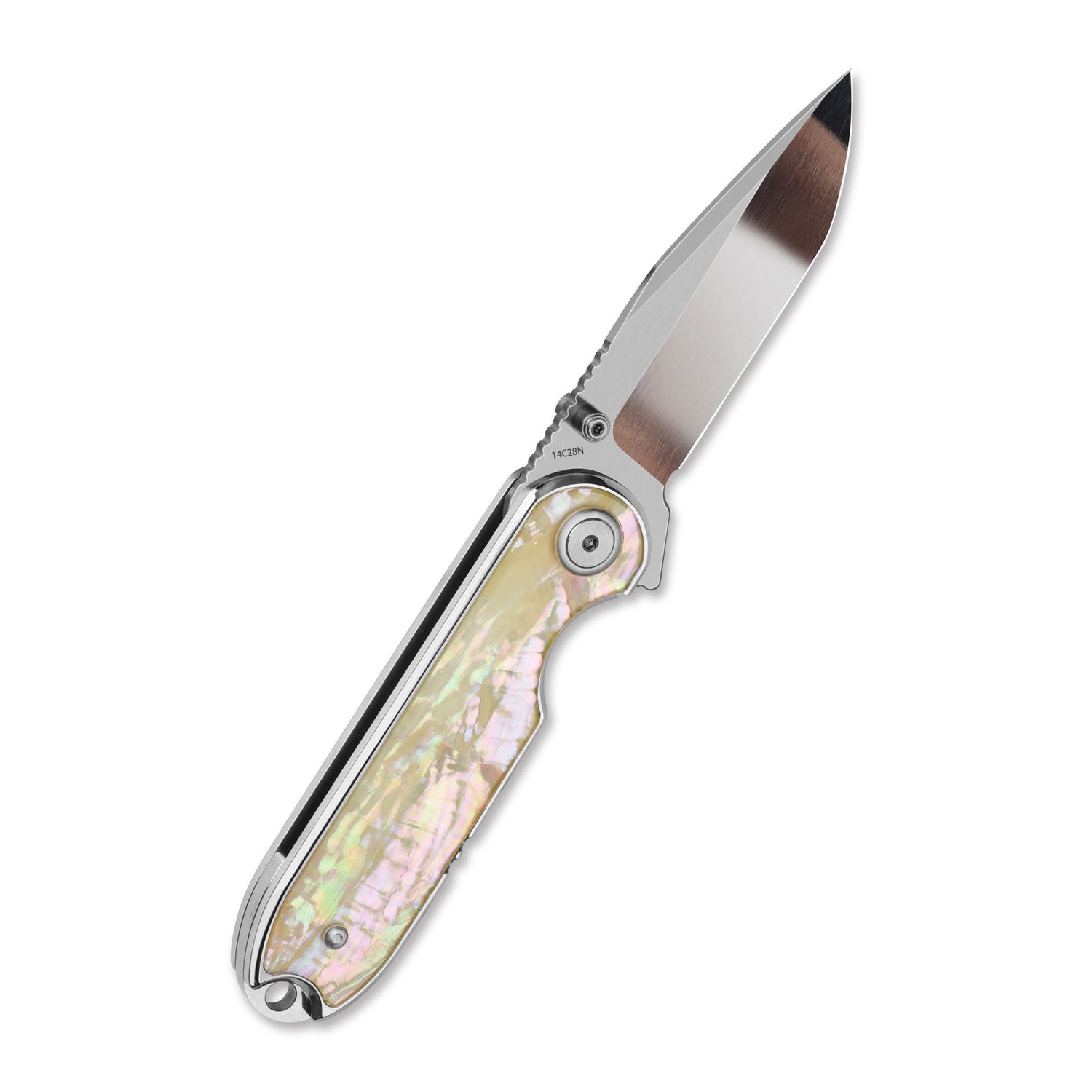 QSP Nebula QS168-A 14C28N Blade Mother of Pearl Handle Liner Lock Pocket Knife