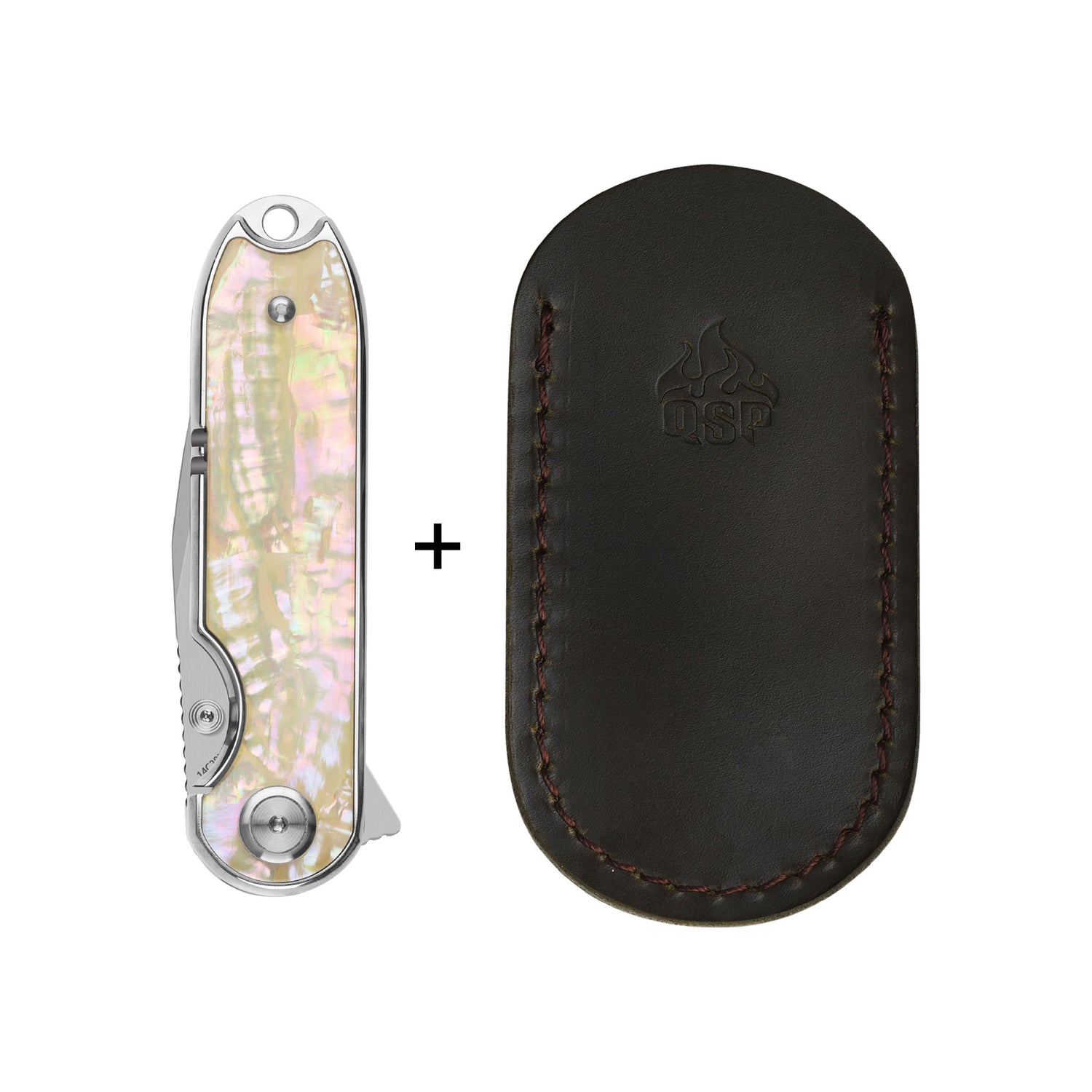 QSP Nebula QS168-A 14C28N Blade Mother of Pearl Handle Liner Lock Pocket Knife